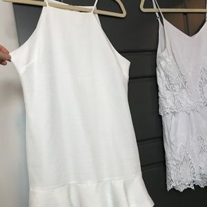 Gianni Bini White Dress with Flouncy Hem